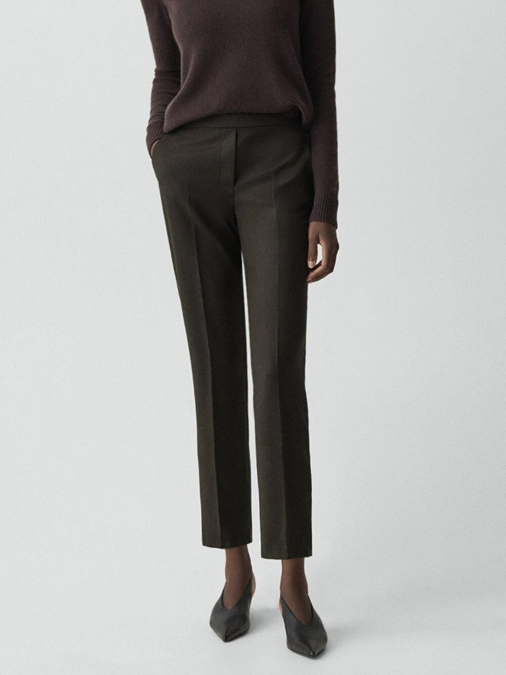 NWT Theory Dark Thyme Treeca Pull-On Pant in Sleek Flannel Size 2